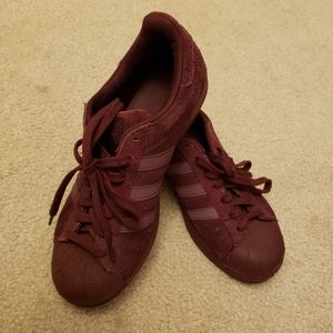 Burgundy Wine Red Adidas Superstars